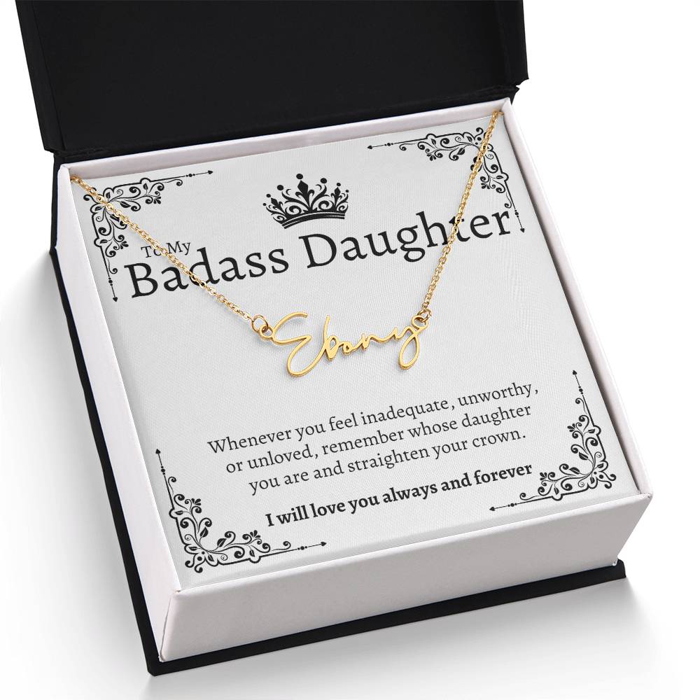 Badass Daughter Name Necklace  - W