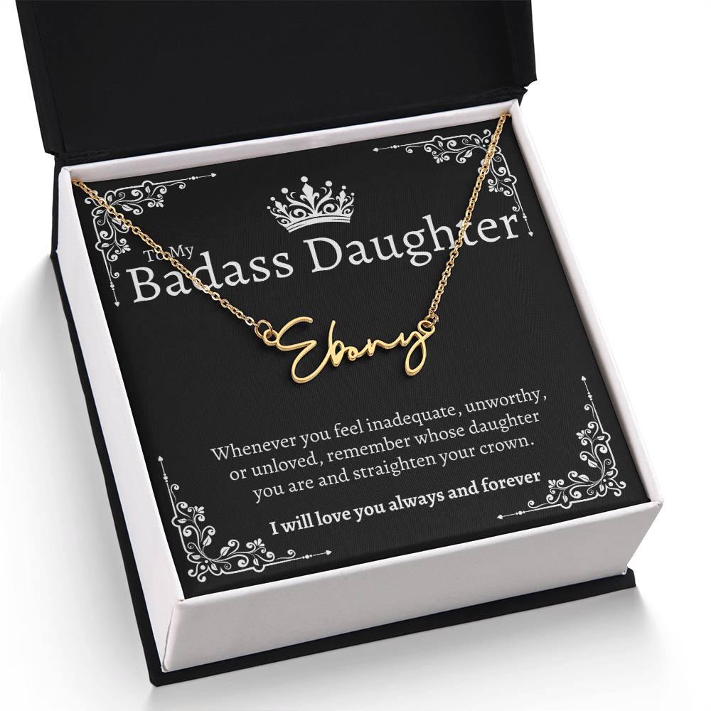Badass Daughter Name Necklace - B