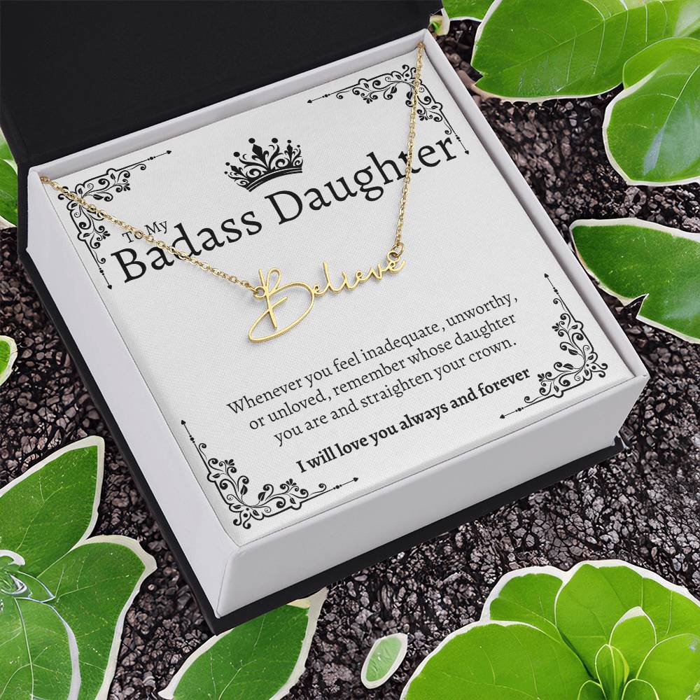 Badass Daughter Name Necklace  - W