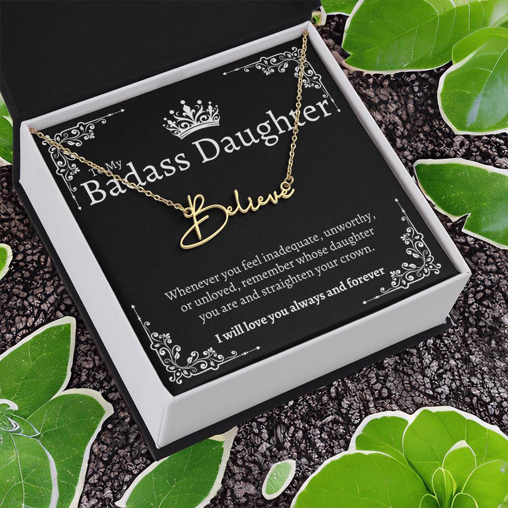 Badass Daughter Name Necklace - B