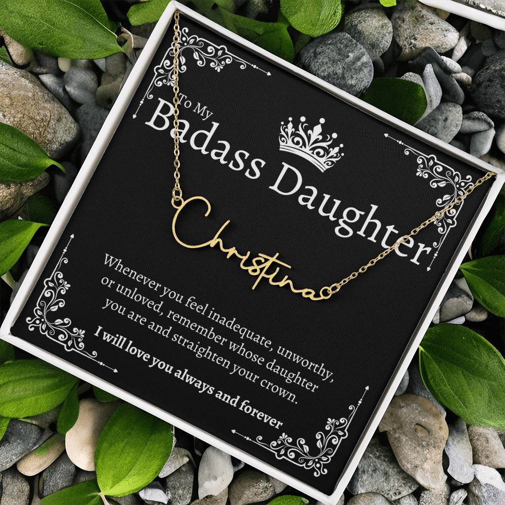 Badass Daughter Name Necklace - B