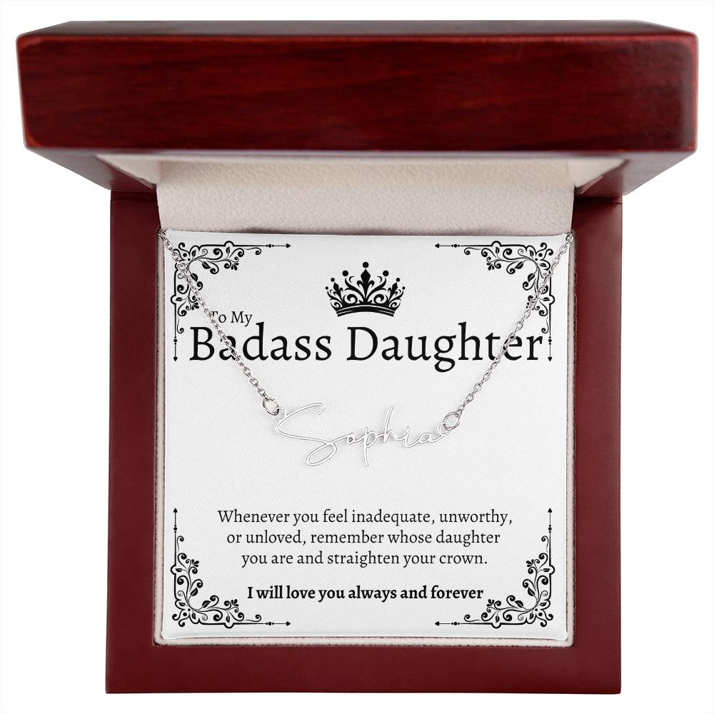 Badass Daughter Name Necklace  - W