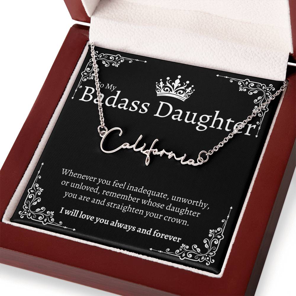 Badass Daughter Name Necklace - B