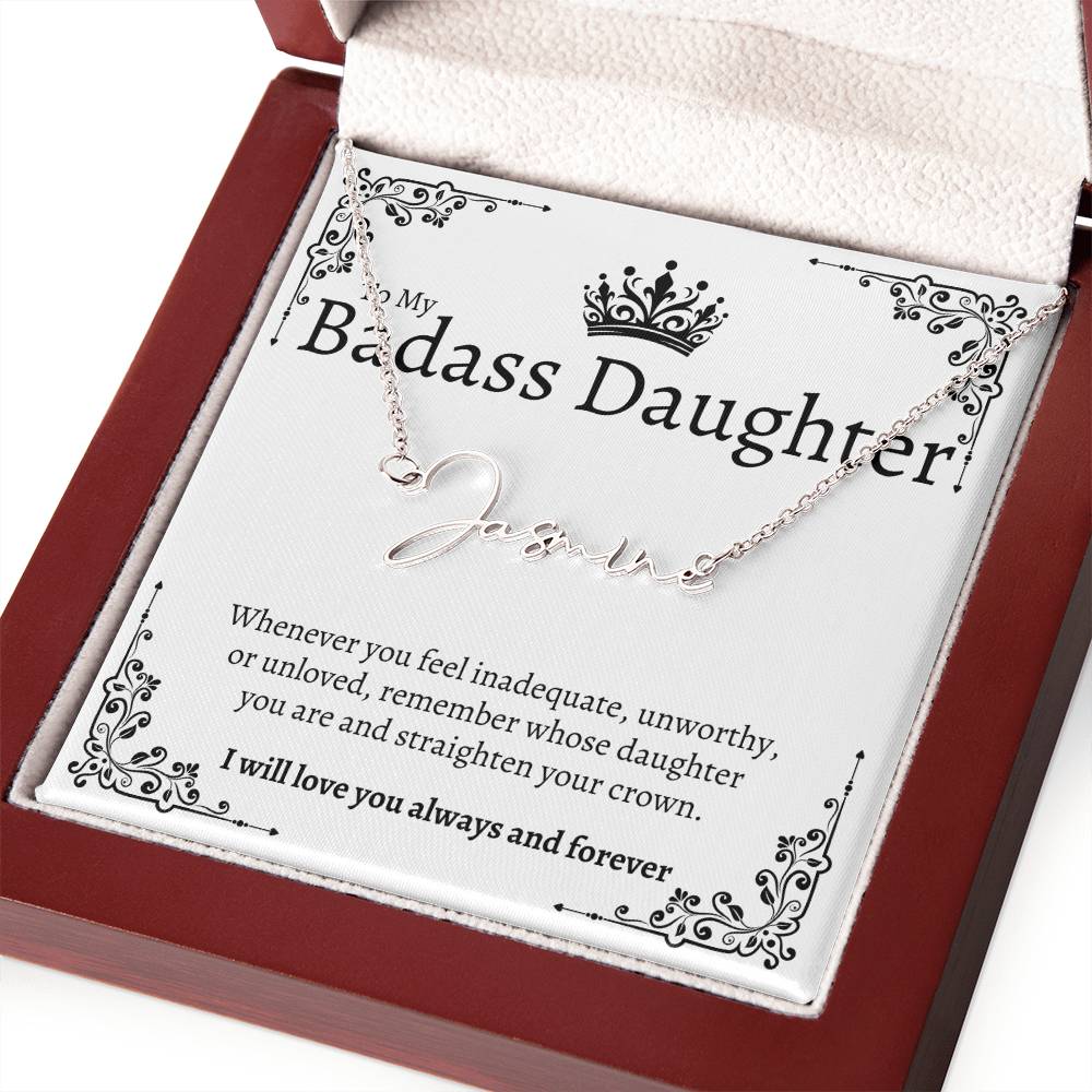 Badass Daughter Name Necklace  - W
