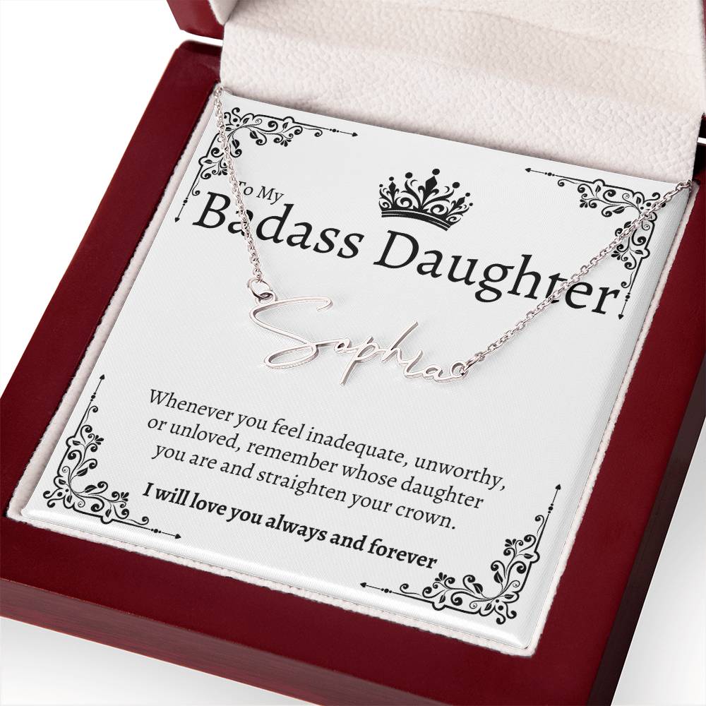 Badass Daughter Name Necklace  - W