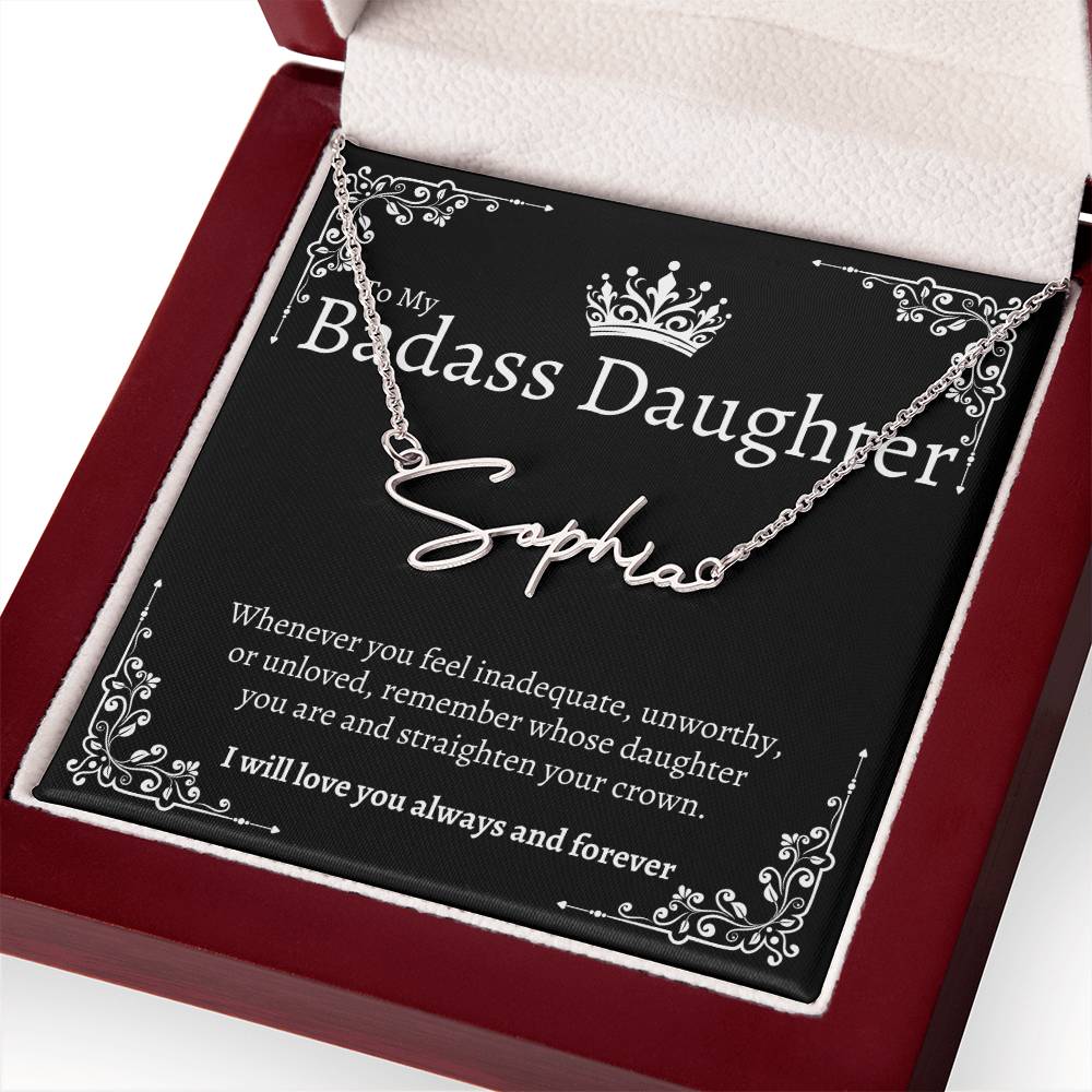 Badass Daughter Name Necklace - B