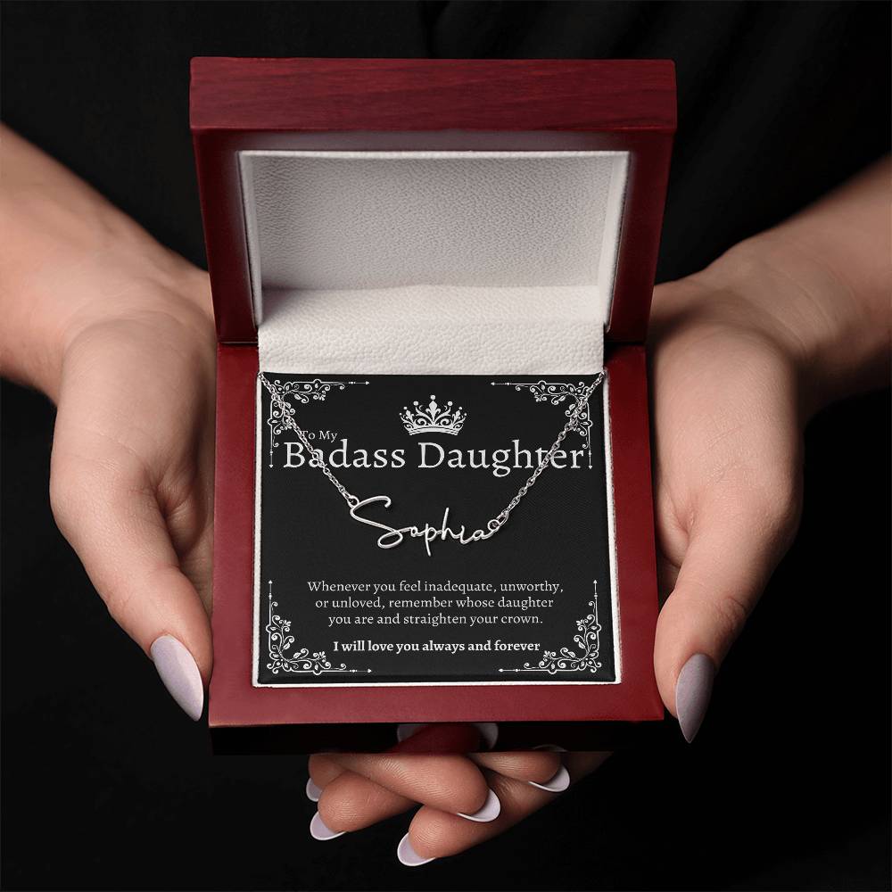 Badass Daughter Name Necklace - B