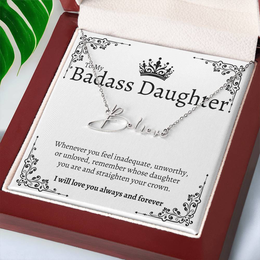 Badass Daughter Name Necklace  - W