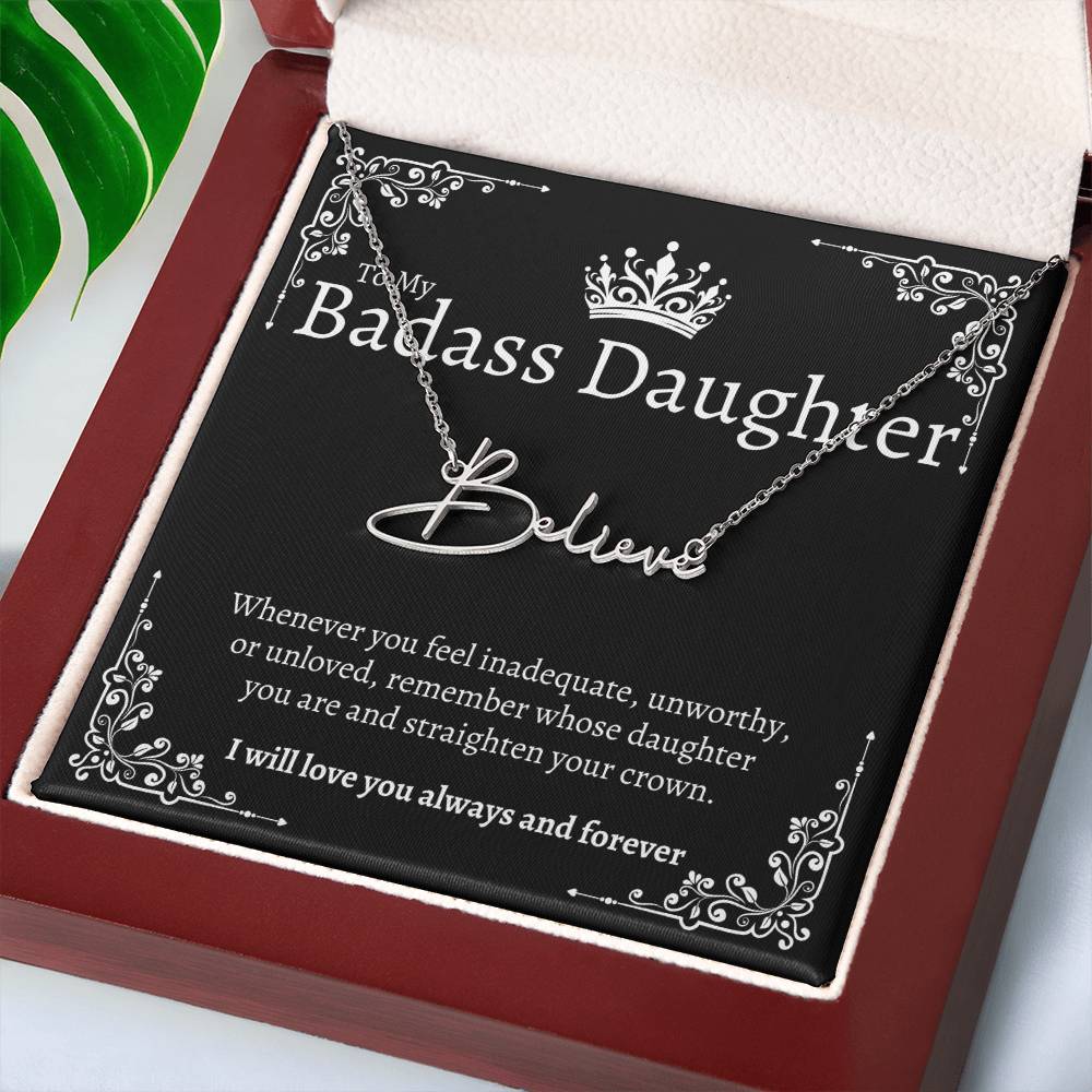 Badass Daughter Name Necklace - B