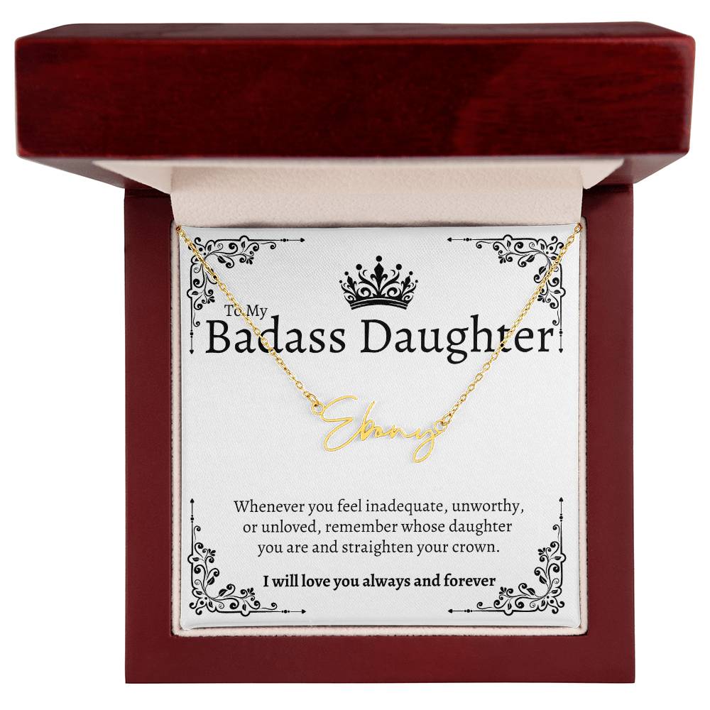 Badass Daughter Name Necklace  - W