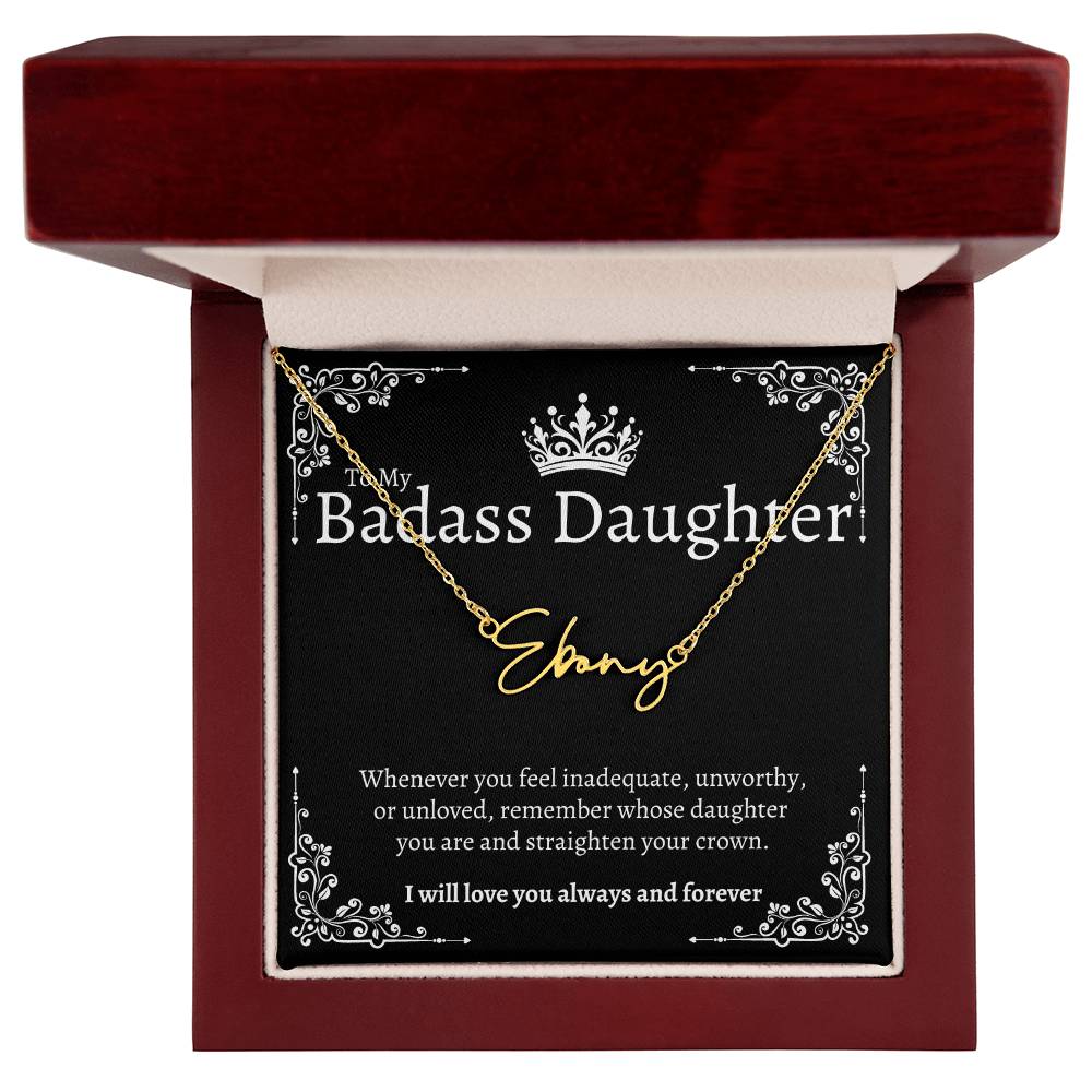 Badass Daughter Name Necklace - B
