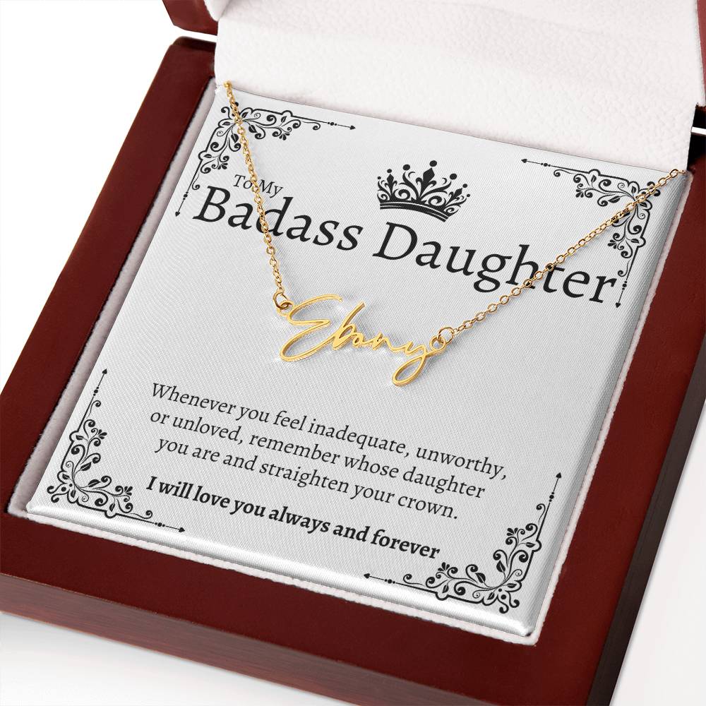 Badass Daughter Name Necklace  - W