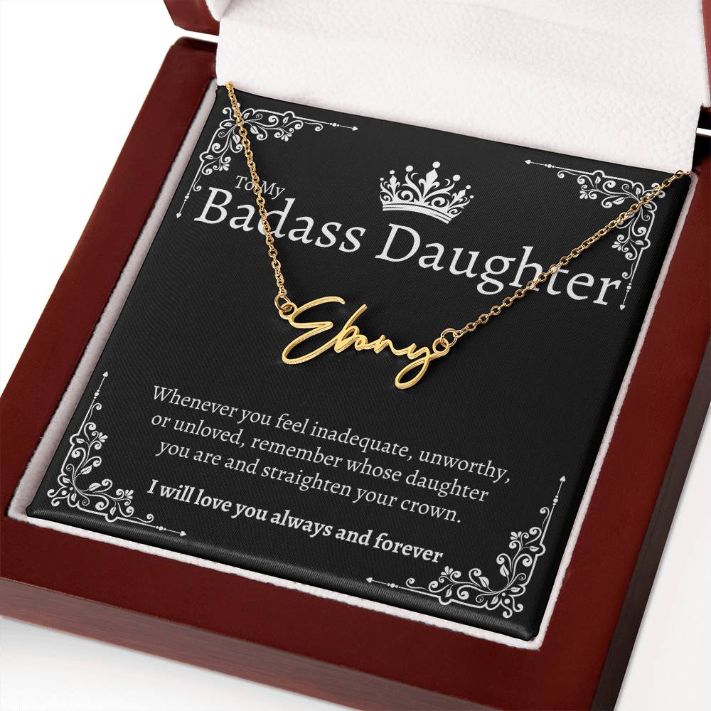 Badass Daughter Name Necklace - B