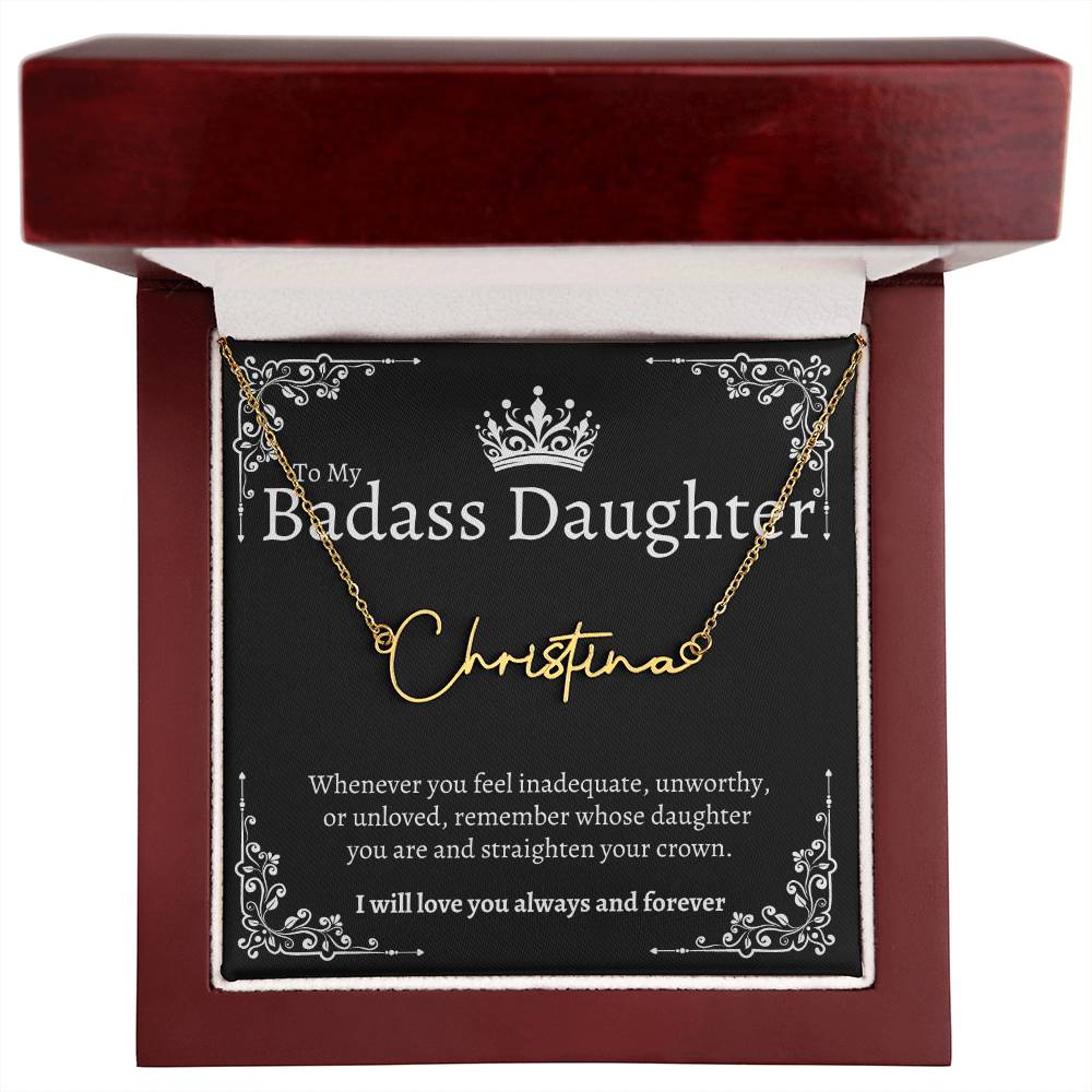 Badass Daughter Name Necklace - B