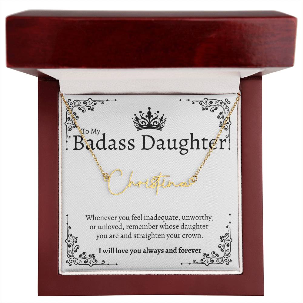 Badass Daughter Name Necklace  - W