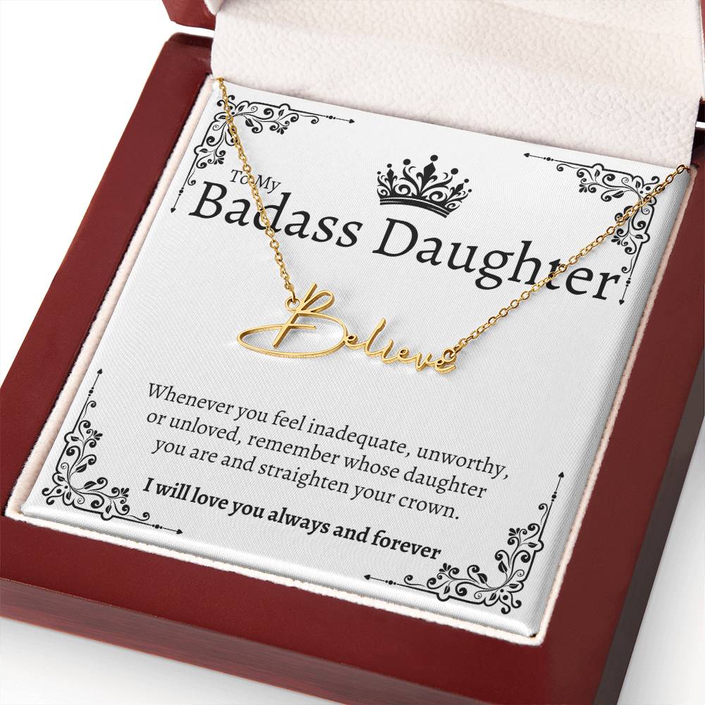 Badass Daughter Name Necklace  - W