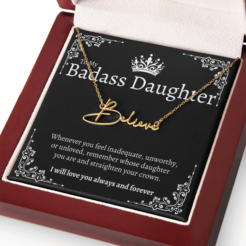 Badass Daughter Name Necklace - B