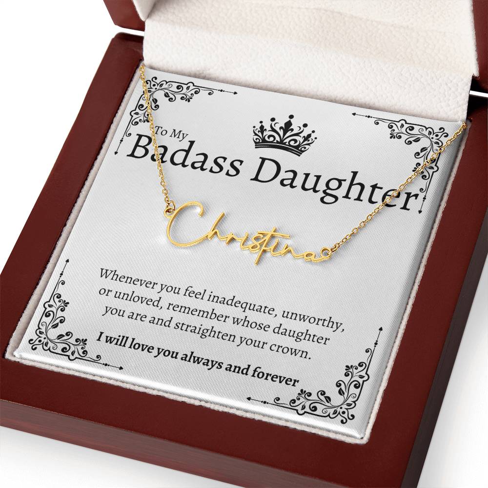 Badass Daughter Name Necklace  - W