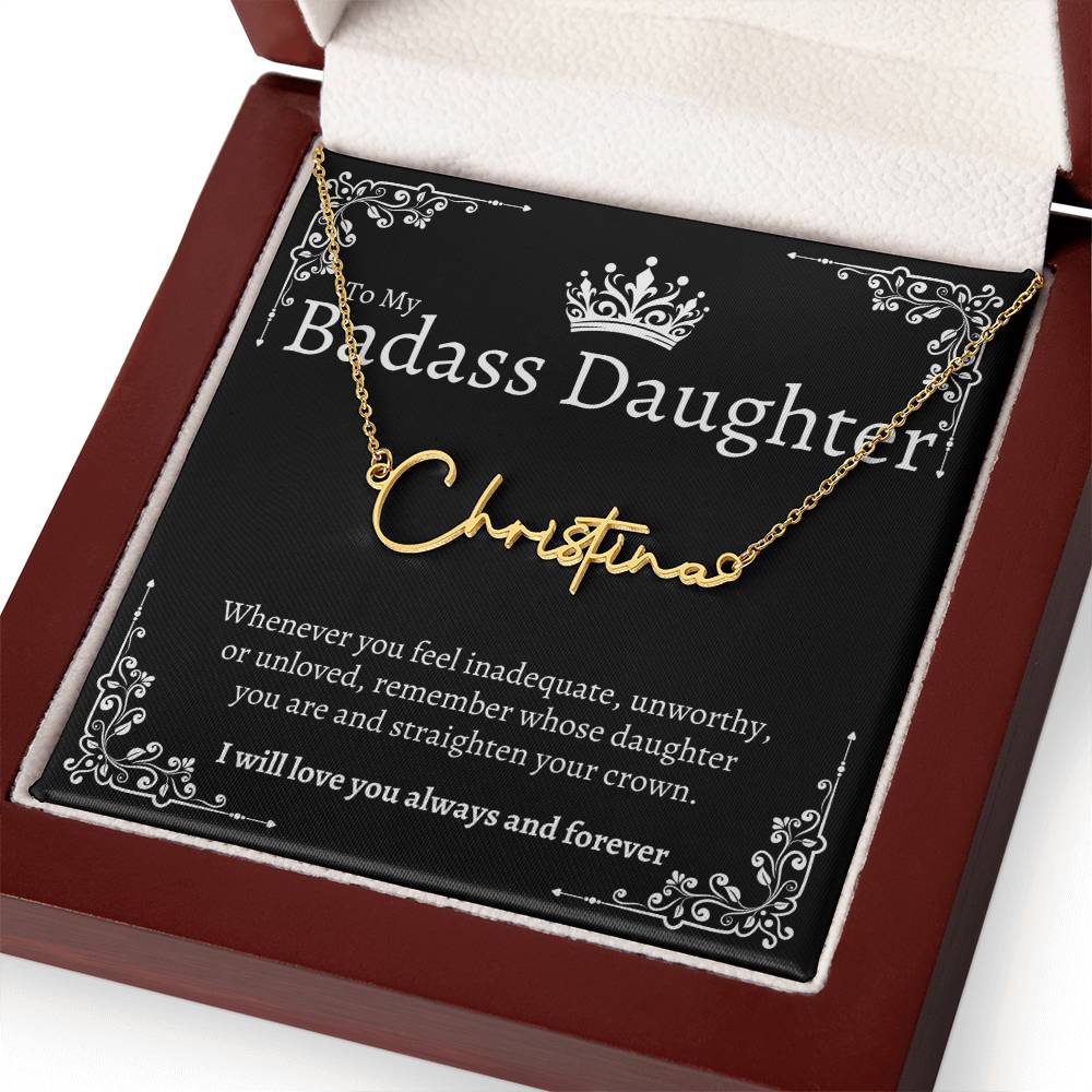 Badass Daughter Name Necklace - B