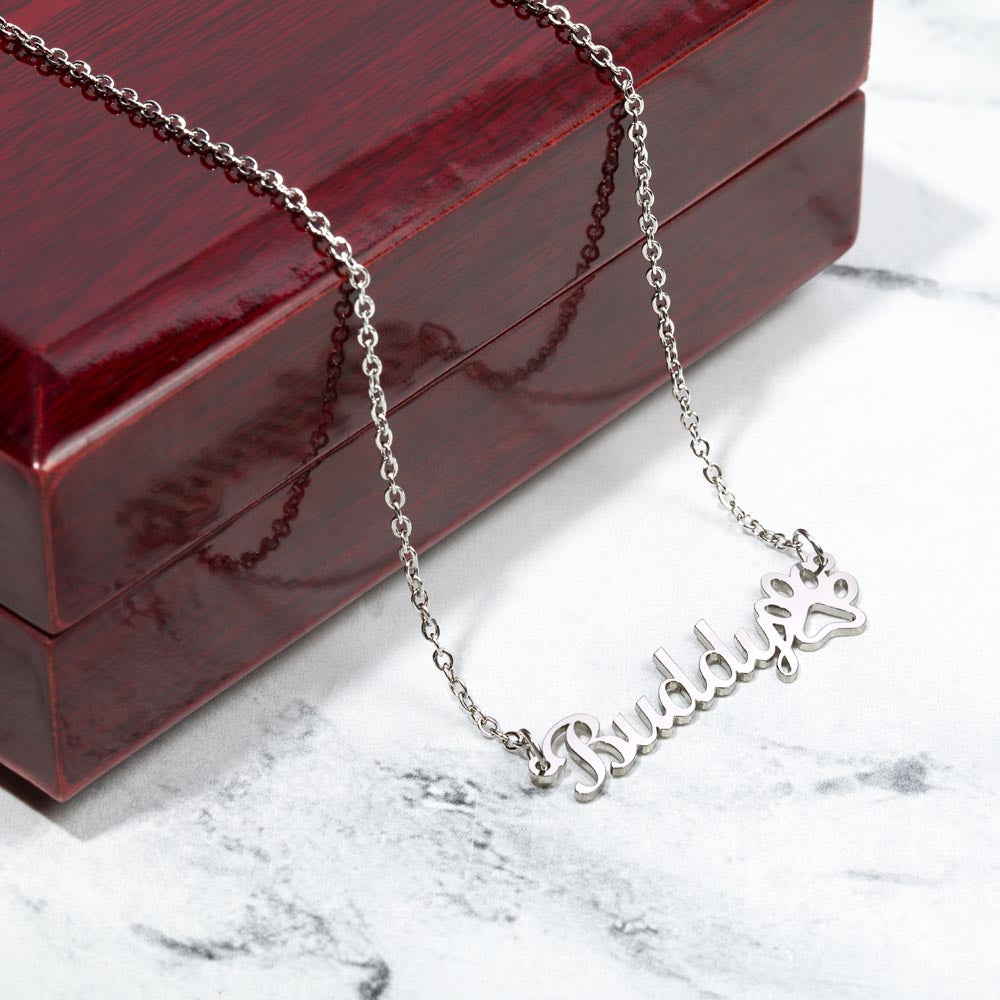 Over the Rainbow Bridge | In Loving Memory | Pet Memorial Name Necklace