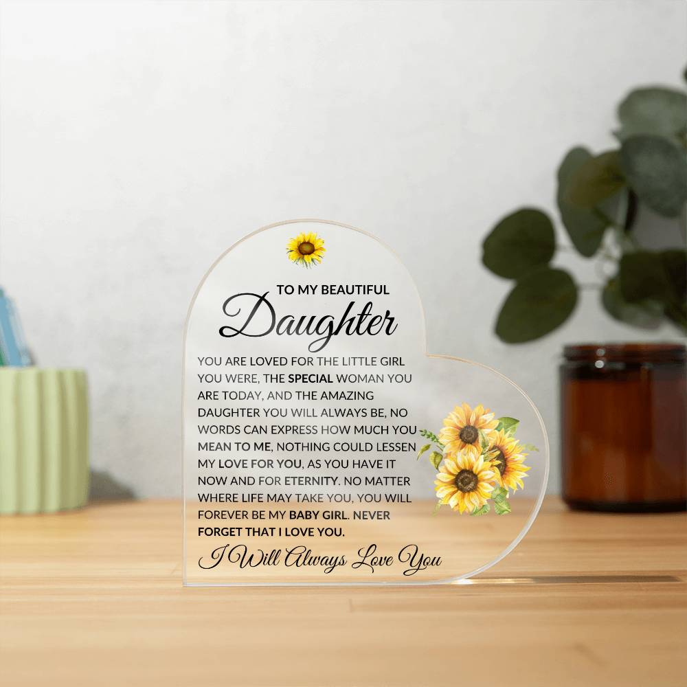 To My Beautiful Daughter | The Special Woman You Are | Heart Acrylic Plaque