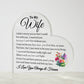 To My Wife | Can't Live Without You | Heart Acrylic Plaque