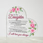 To My Daughter | Proudest Moment | Acrylic Heart Plaque