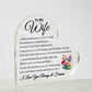 To My Wife | Can't Live Without You | Heart Acrylic Plaque