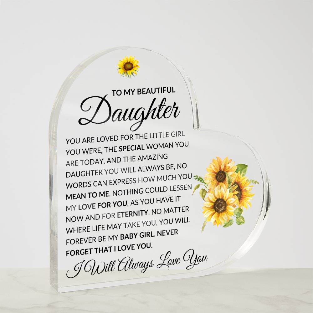 To My Beautiful Daughter | The Special Woman You Are | Heart Acrylic Plaque