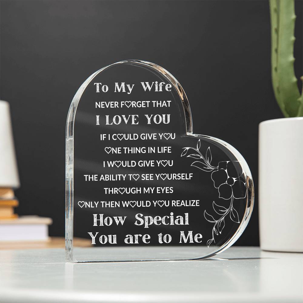 To My Wife Heart Acrylic Without Stand
