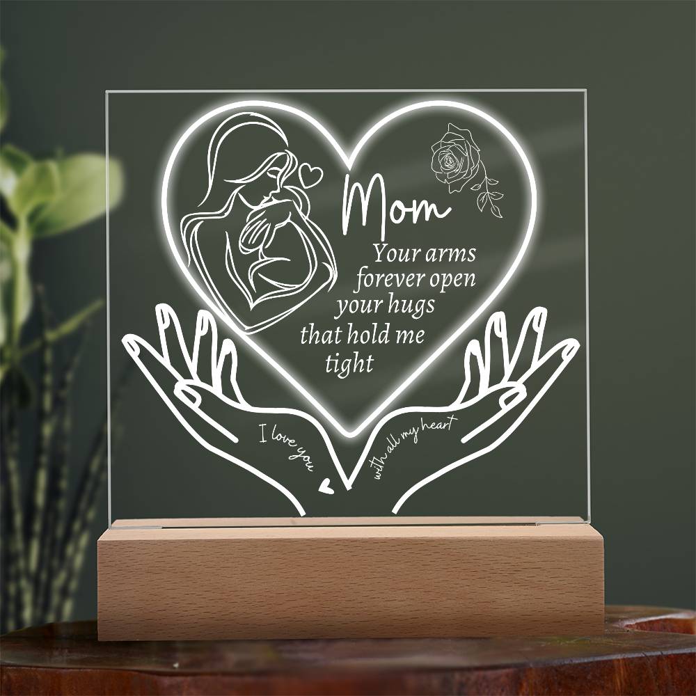 Mom Night Light | Hold Me Tight | Acrylic Plaque