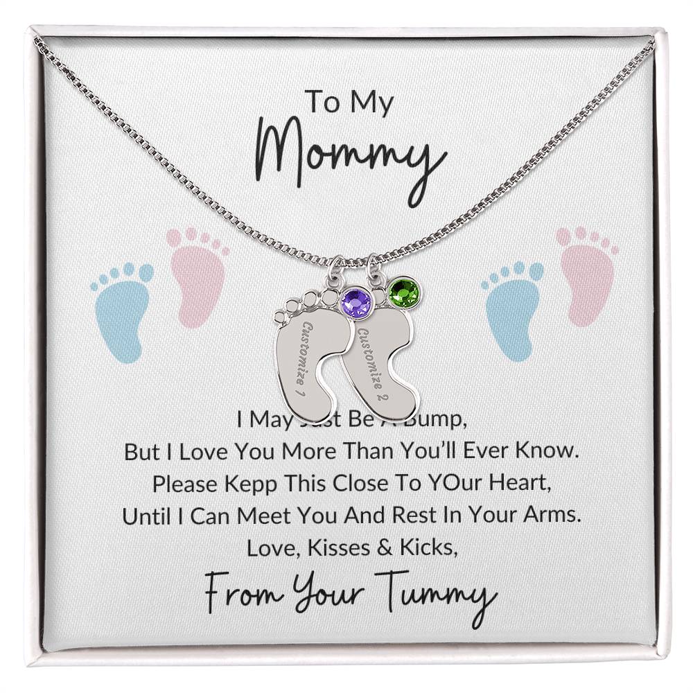 To My Mommy |From Your Tummy | Personalized Baby Feet