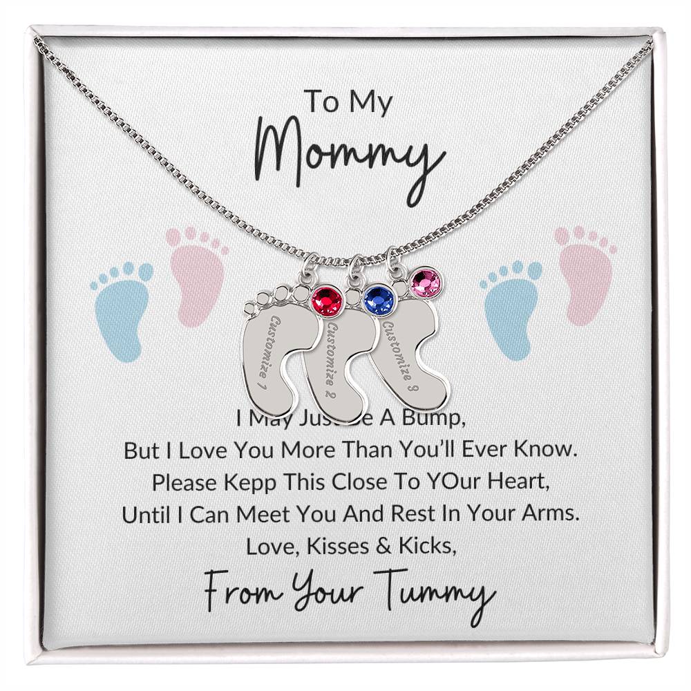 To My Mommy |From Your Tummy | Personalized Baby Feet