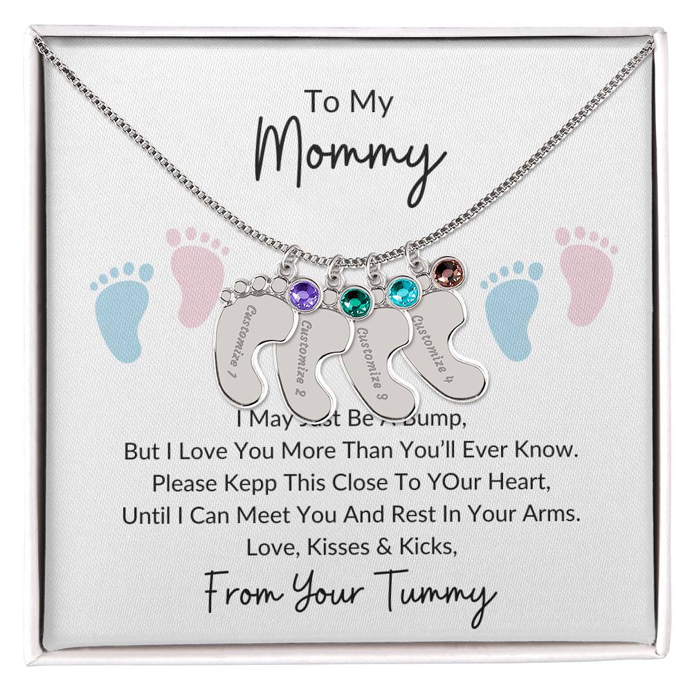 To My Mommy |From Your Tummy | Personalized Baby Feet