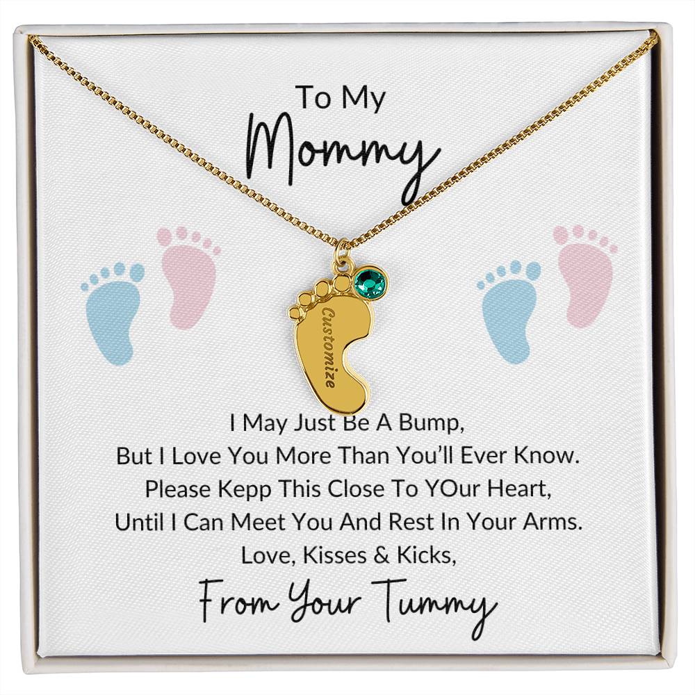 To My Mommy |From Your Tummy | Personalized Baby Feet