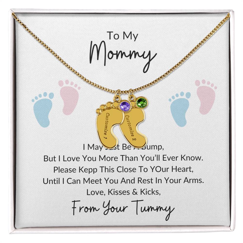 To My Mommy |From Your Tummy | Personalized Baby Feet