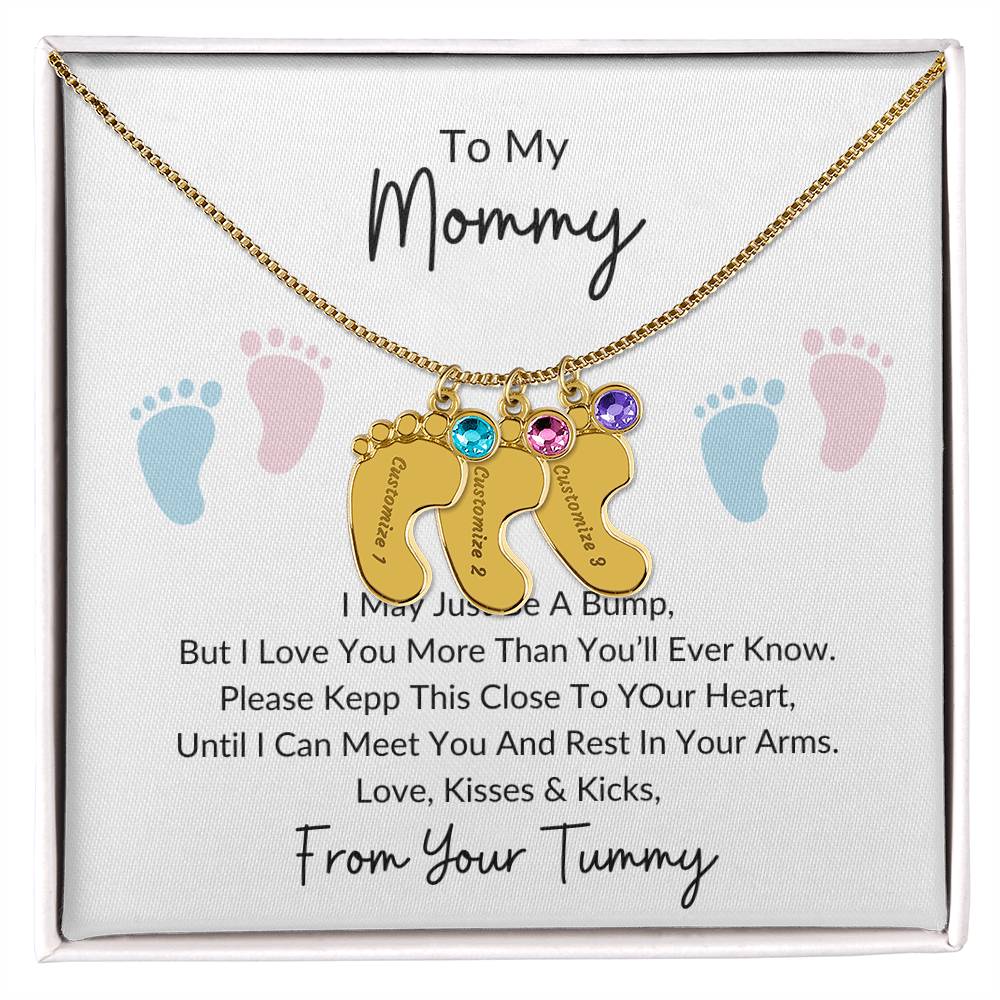 To My Mommy |From Your Tummy | Personalized Baby Feet