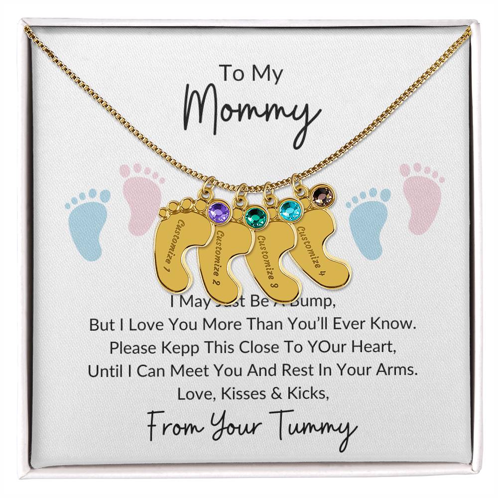 To My Mommy |From Your Tummy | Personalized Baby Feet