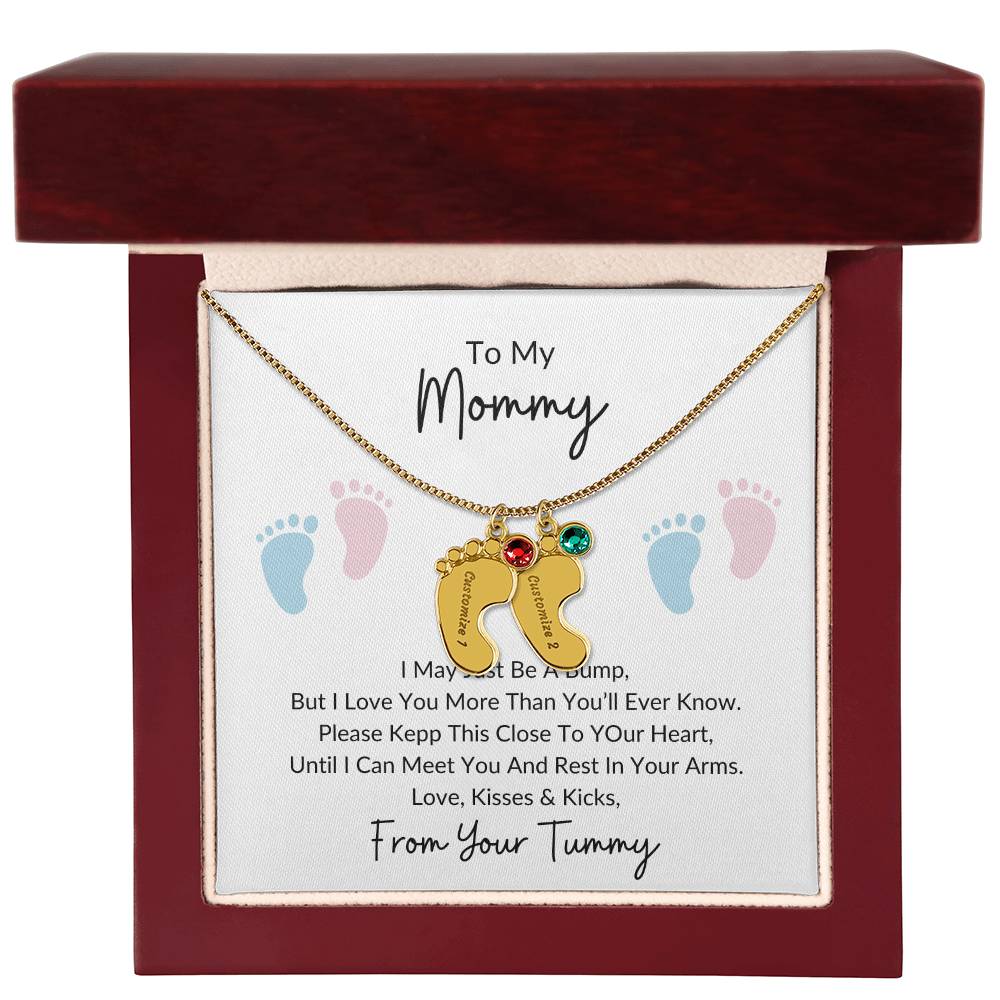 To My Mommy |From Your Tummy | Personalized Baby Feet