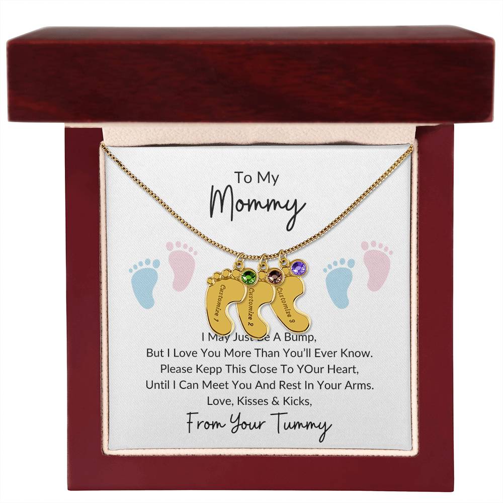 To My Mommy |From Your Tummy | Personalized Baby Feet