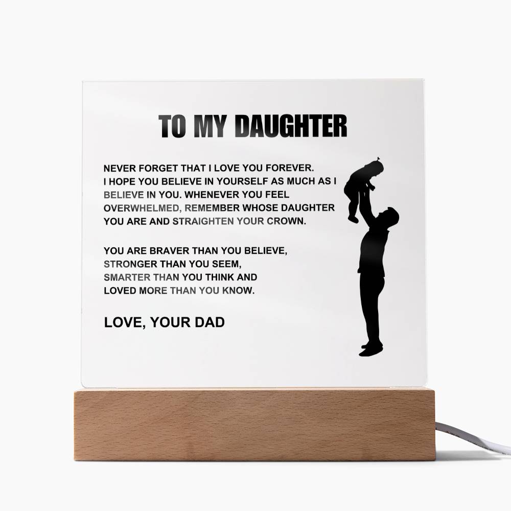 To My Daughter | Straighten Your Crown | Acrylic LED Lamp