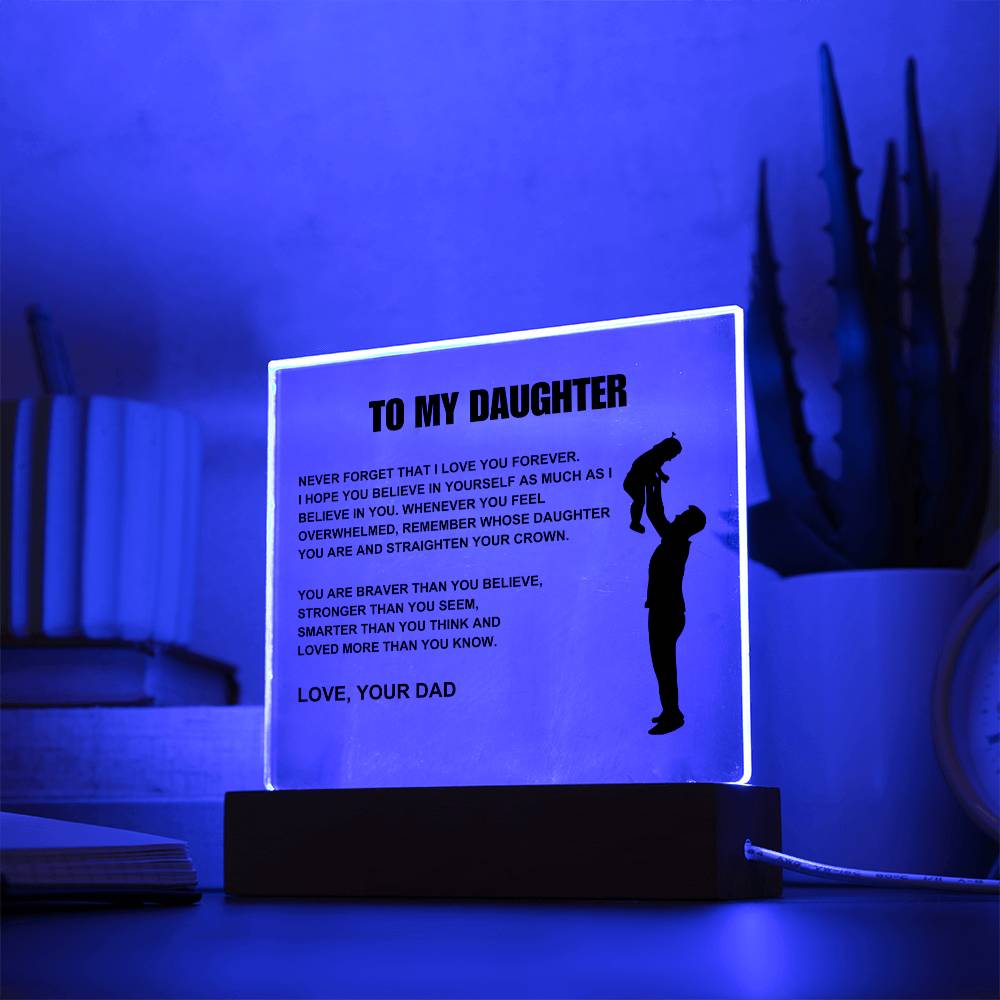 To My Daughter | Straighten Your Crown | Acrylic LED Lamp