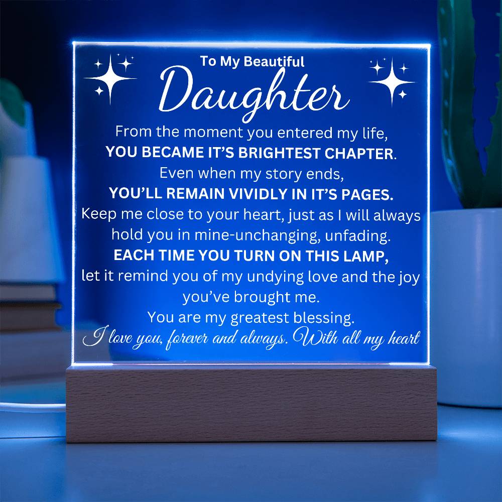 To My Daughter | Brightest Chapter | Acrylic Plaque