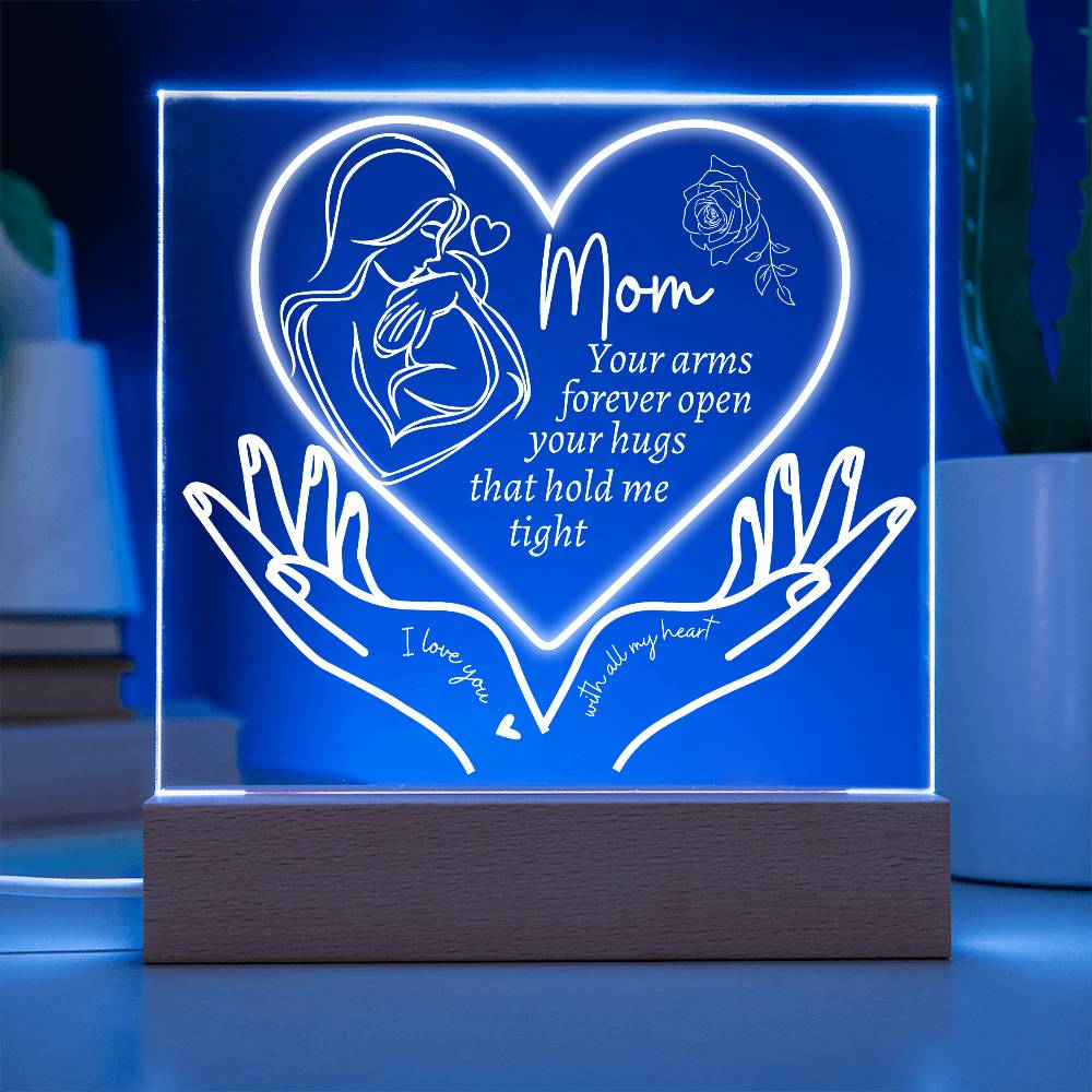 Mom Night Light | Hold Me Tight | Acrylic Plaque