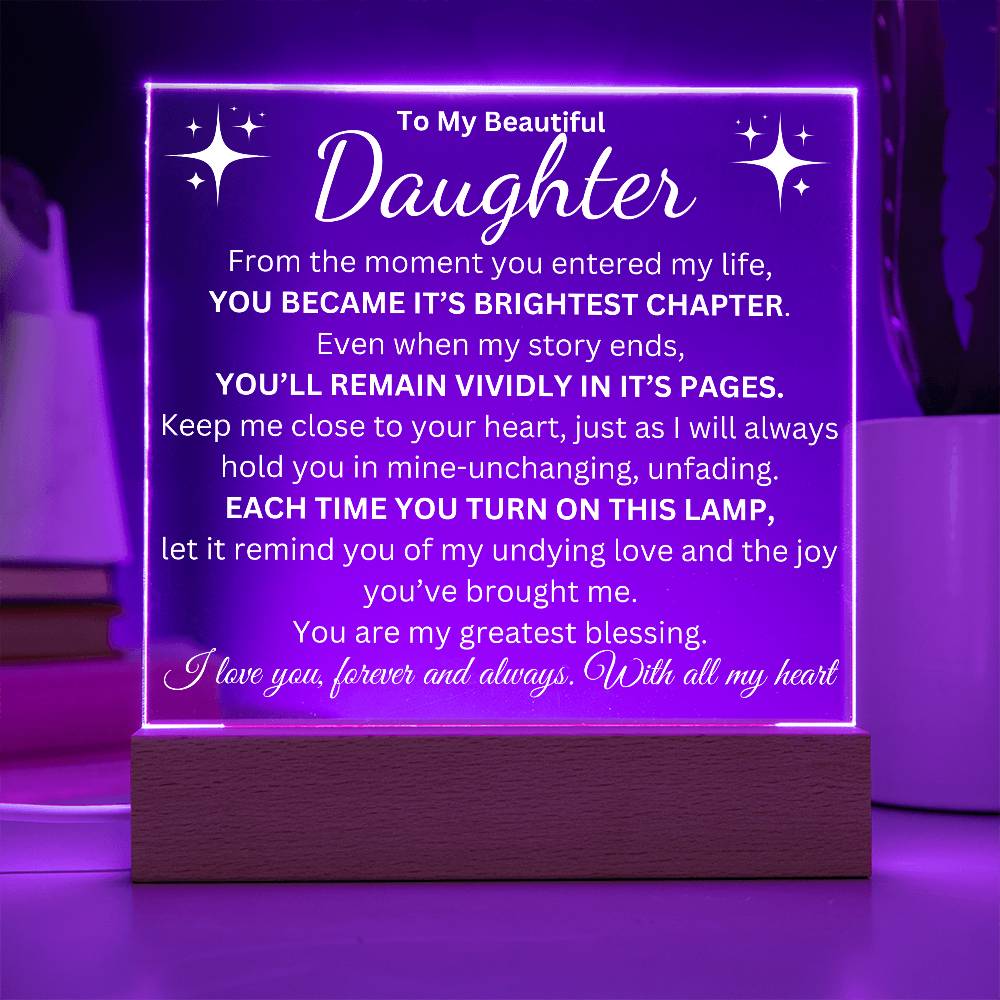 To My Daughter | Brightest Chapter | Acrylic Plaque