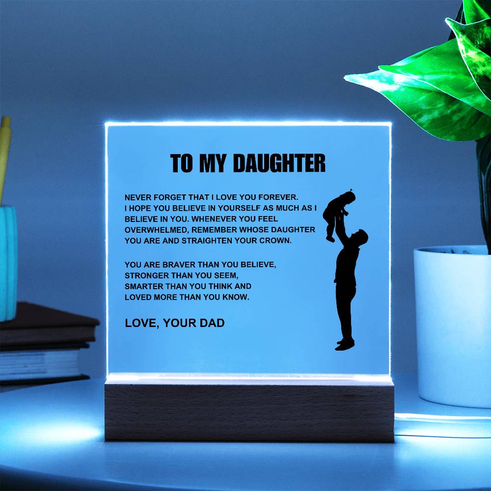 To My Daughter | Straighten Your Crown | Acrylic LED Lamp