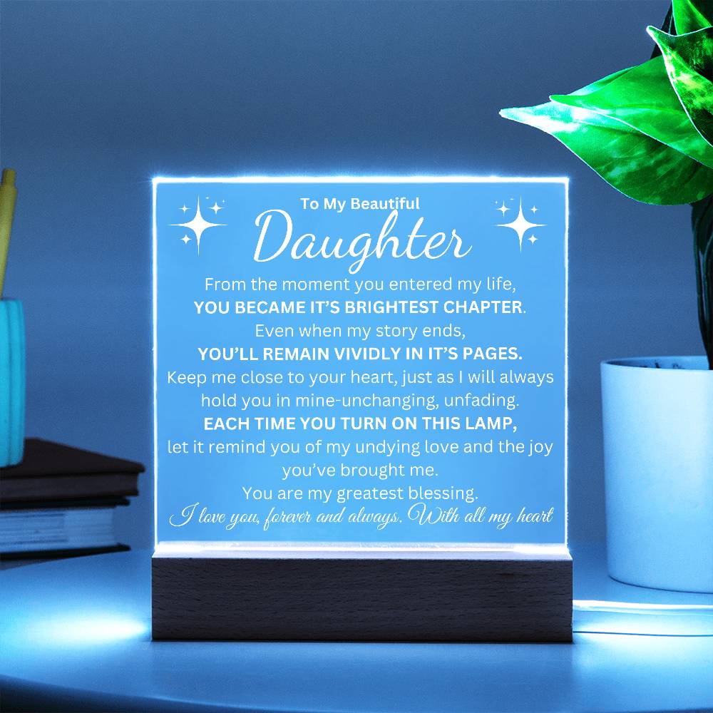 To My Daughter | Brightest Chapter | Acrylic Plaque
