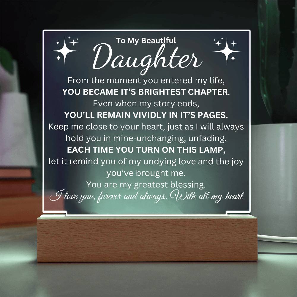 To My Daughter | Brightest Chapter | Acrylic Plaque