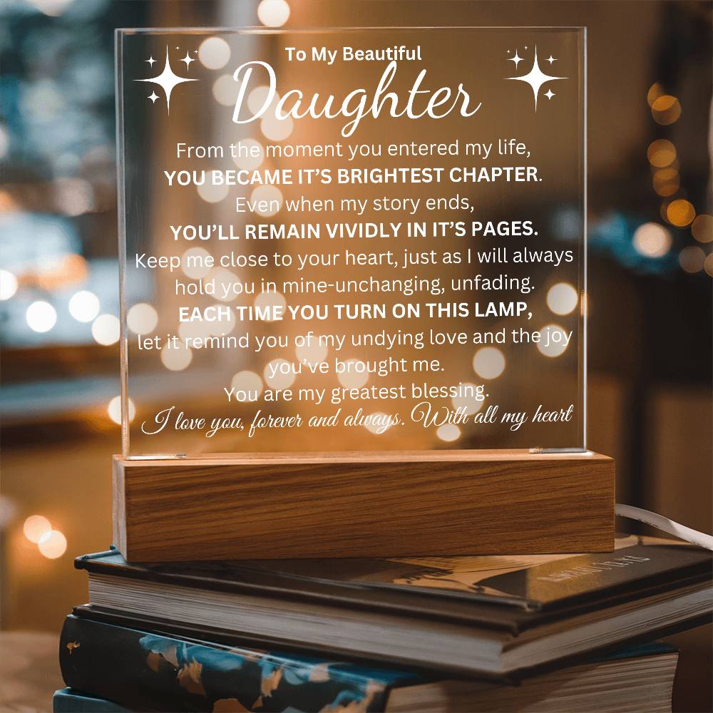 To My Daughter | Brightest Chapter | Acrylic Plaque