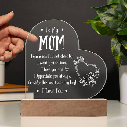 To My Mom | I Love You | Heart Acrylic Plaque